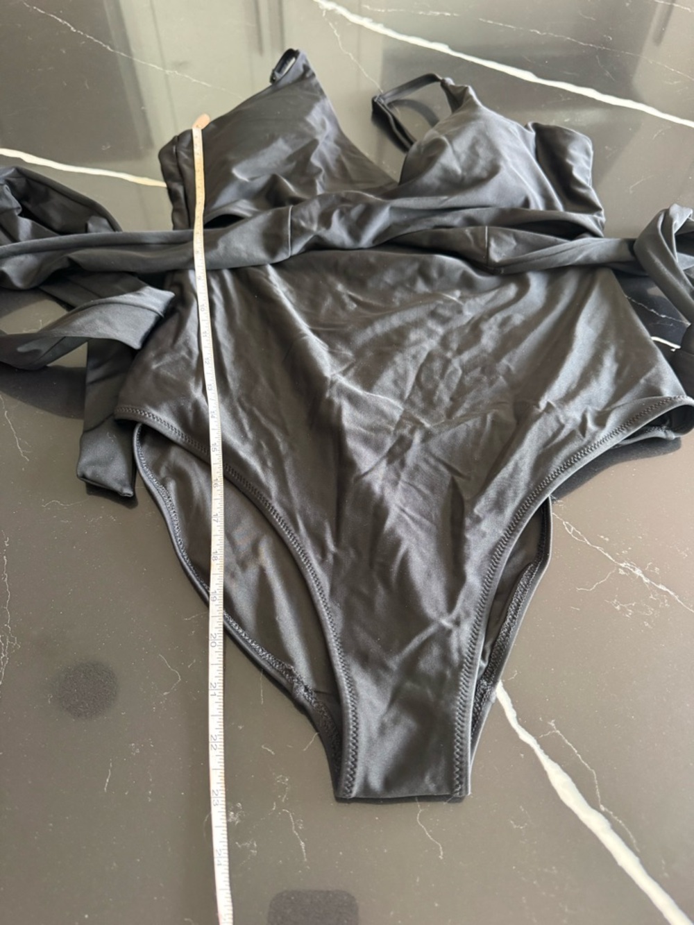 aerie Black One-Piece Swimsuit with Wrap Tie Detail - Picture 2 of 4